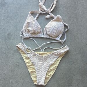 Luli Fama Cream and Tan Bikini